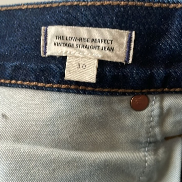 NWT Madewell Jeans Women’s Size 30 Low Rise Dark Wash Perfect Vintage Straight - Picture 8 of 9